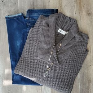 Neutral brown poncho